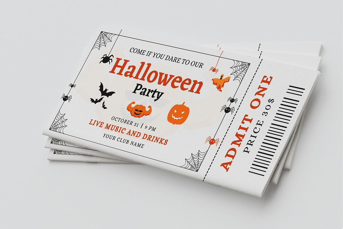 Halloween Ticket, an Invitation Template by MNT-Creator (Photo 6 of 6)