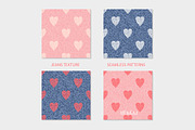 Hearts Denim Seamless Texture, a Pattern Graphic by AllNikArt (Thumbnail 5 of 7)