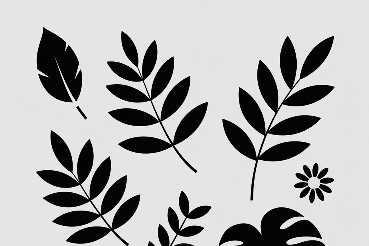 collection tropical leaf silhouette, an Illustration by Amazin_art (Photo 15 of 21)