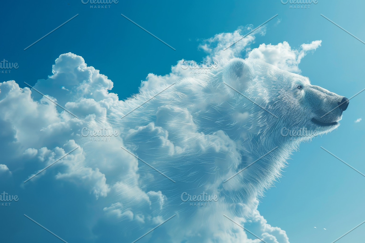 90 Clouds animals against a blue sky, an Animal Illustration by Handmadefont (Photo 12 of 64)