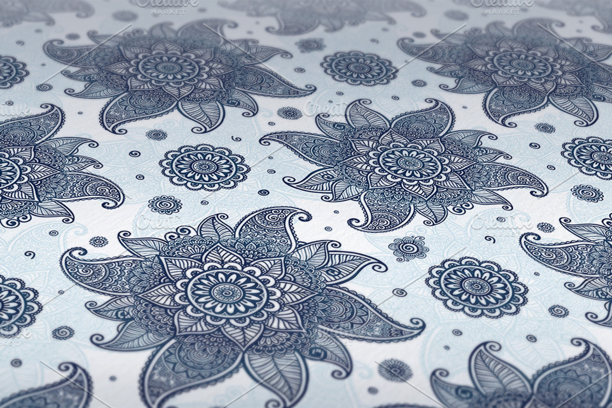 Mehndi style seamless patterns, a Pattern Graphic by Art of Sun (Photo 3 of 3)