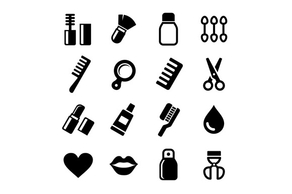 Cosmetics Perfume Icons Set