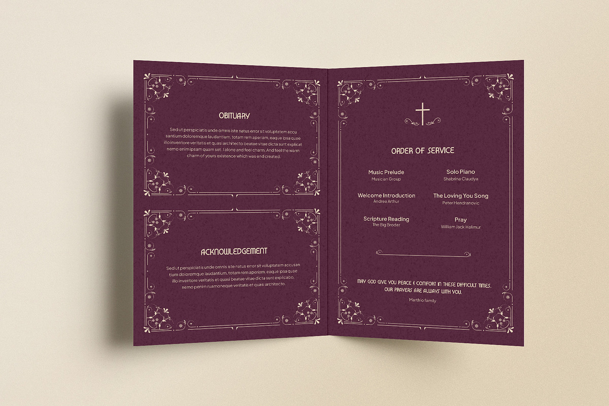 Classic Floral Funeral Program, a Brochure Template by Neermana (Photo 4 of 4)