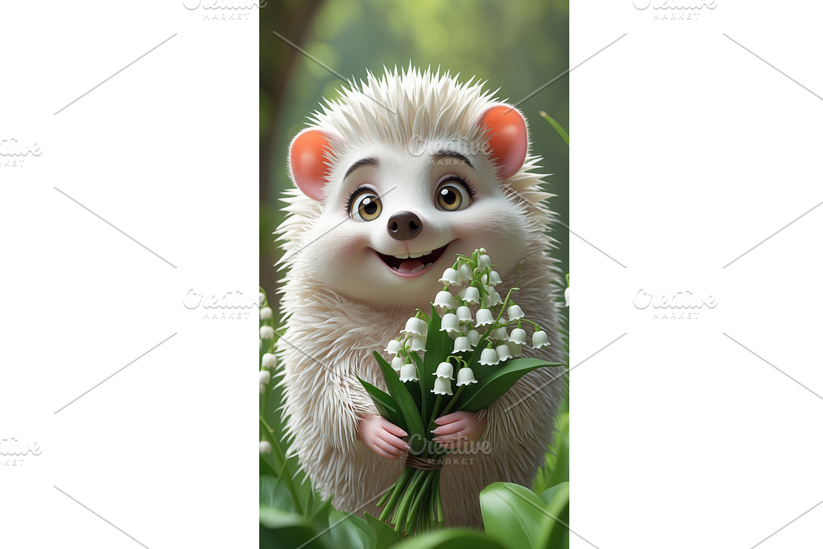 Cute cartoon hedgehog holding a, an Illustration by tilialucida