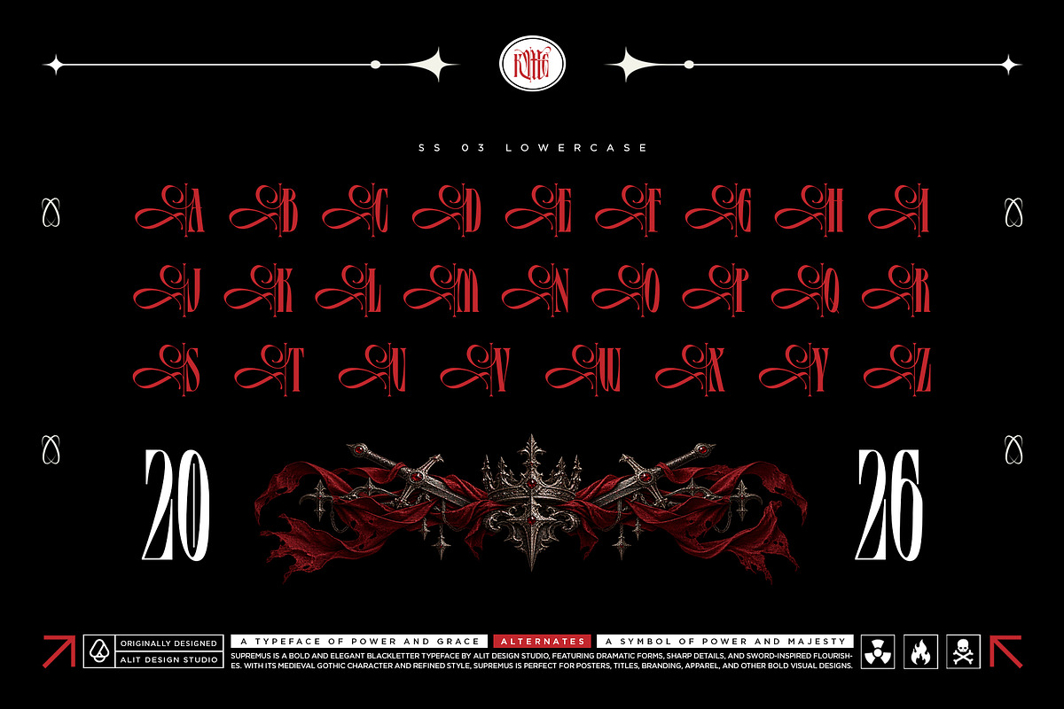 Supremus Typeface, a Blackletter Font by alit design (Photo 14 of 20)