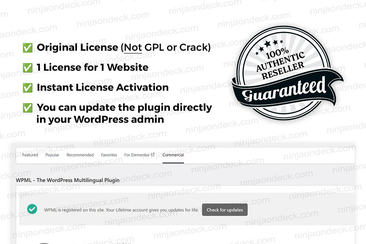 WPML Official License preview 2