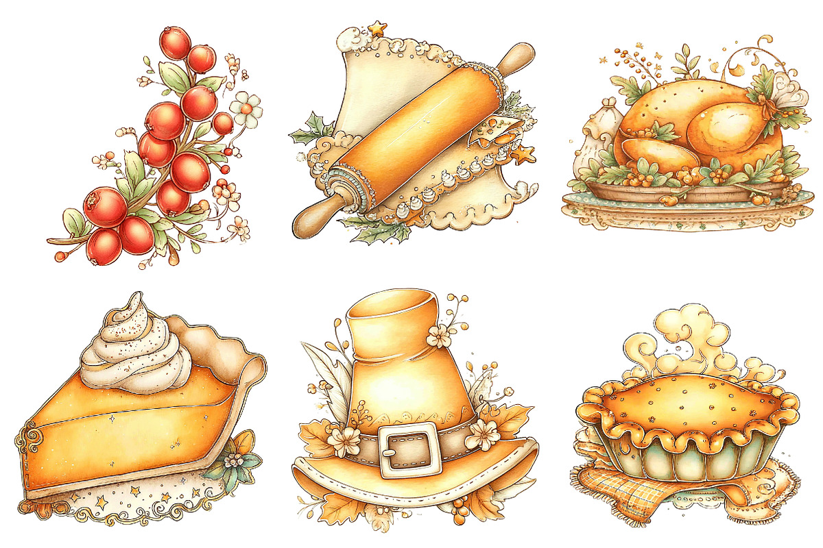 Thanksgiving Clipart, an Illustration by DreamArtGraphic (Photo 5 of 5)