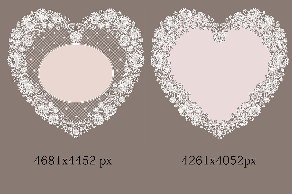Wedding lace birds, heart shapes., a Pattern Graphic by Ajuga (Photo 4 of 5)