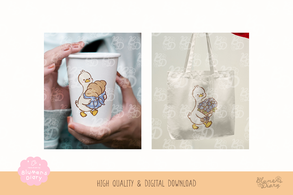 Parisian Cafe Goose Clipart, an Animal Illustration by Blumensdiary (Photo 5 of 6)