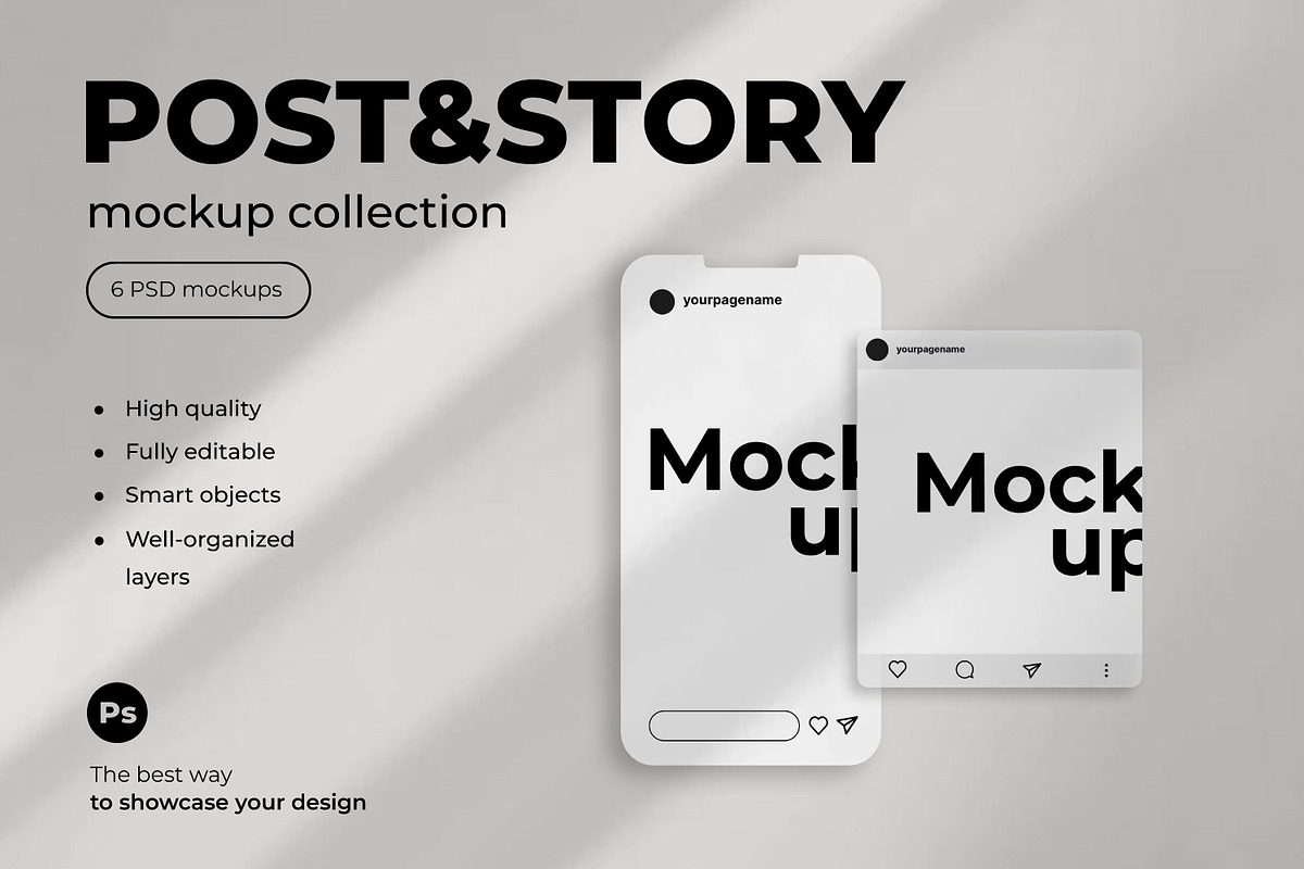 Instagram Post&Story mockup, an Advertising Mockup by tinuwiell (Photo 1 of 2)