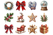 Vintage Handmade Christmas Cliparts, a Graphic by CitraGraphics (Thumbnail 2 of 4)