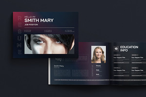 Resume Booklet Template Landscape, a Resume Template by TemplatesForest