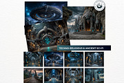 Sci-Fi Backdrops Digital Papers, a Decorative Illustration by ThatsDesignArt (Thumbnail 7 of 14)