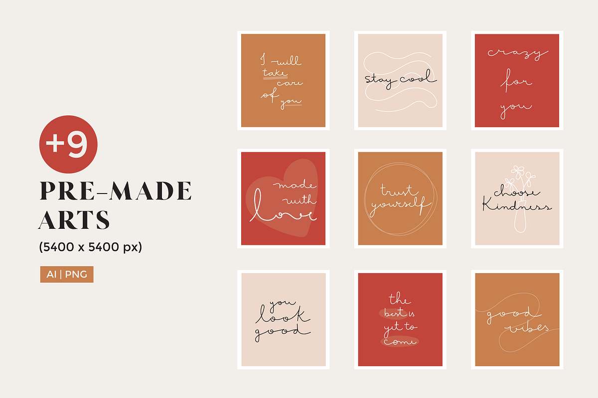 Hand-drawn words | Pre-made posters, an Illustration by designerbianca (Photo 4 of 7)