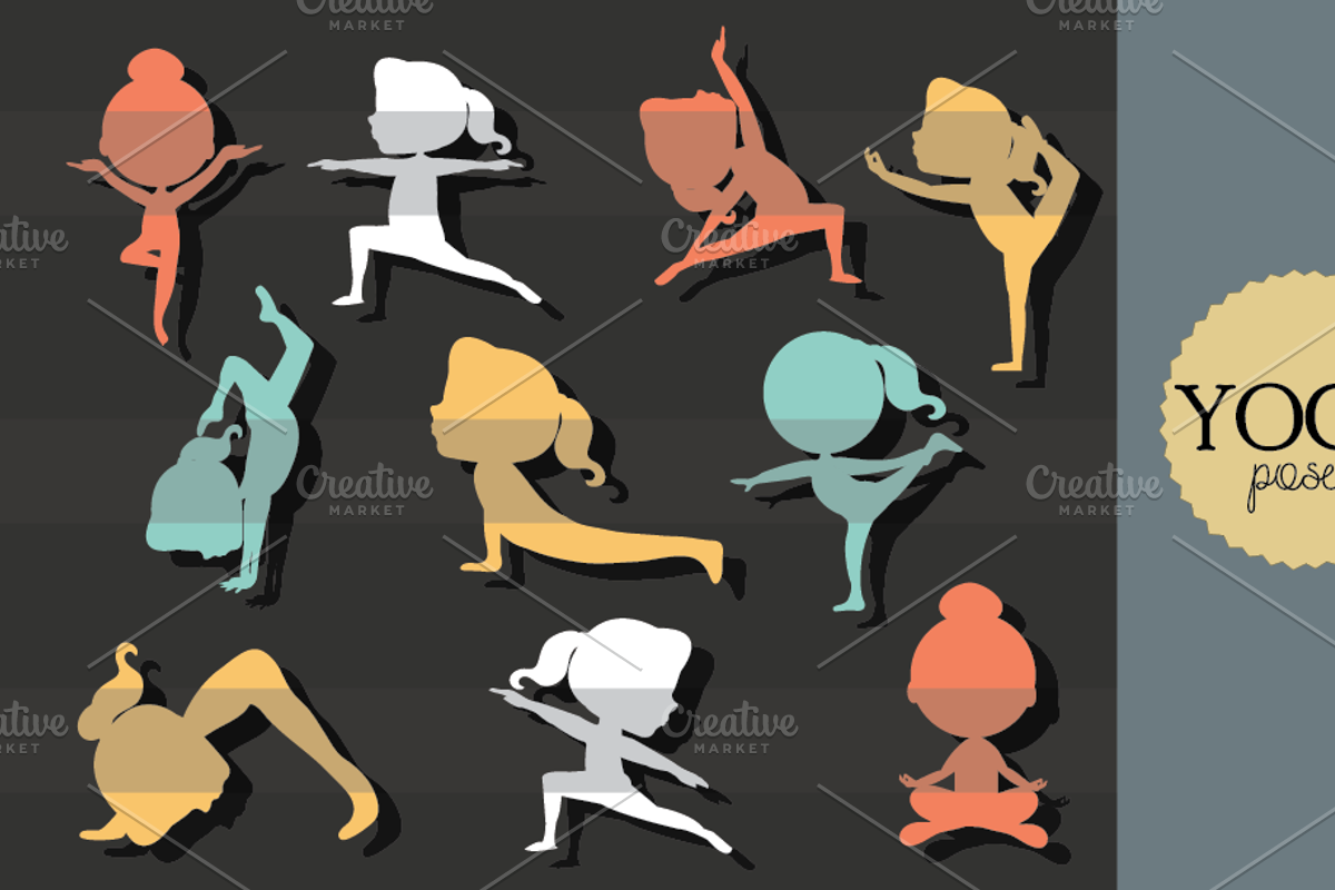 Yoga Poses, an Outline Icon by MVMG