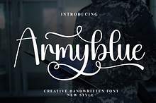 Armyblue | Script Font
