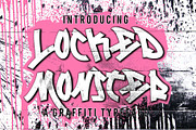 Locked Monster - Graffiti Font, a Blackletter Font by asfgraphics (Thumbnail 1 of 6)