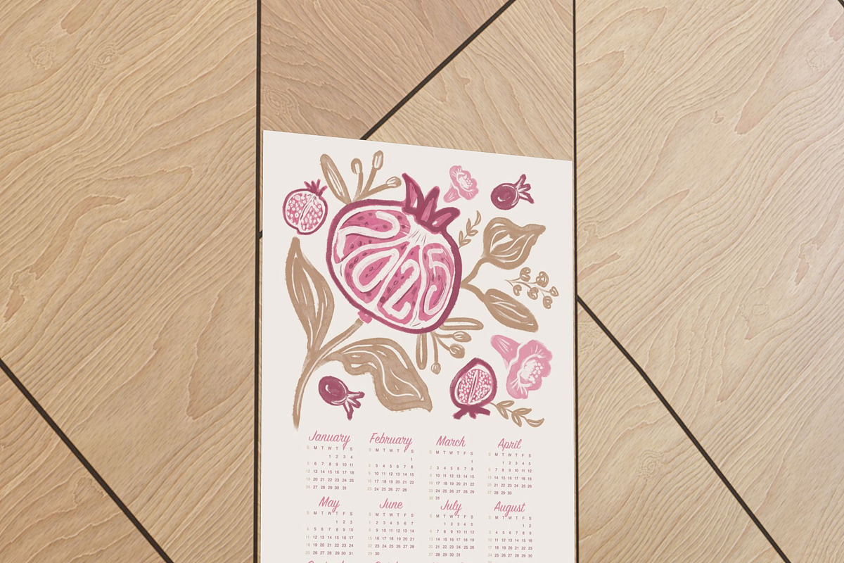 Pomegranate 2025 Calendar Printable, a Poster Template by Anis Illustration (Photo 3 of 7)