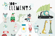 Cute winter. Graphic set., an Animal Illustration by Good Genie (Thumbnail 3 of 6)