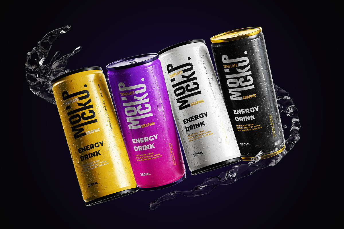 Energy Drink Can Mockup, a Packaging Mockup by Artnivora.Std (Photo 1 of 5)