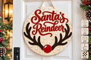 Christmas Santa’s Reindeer Laser Cut, a Seasonal Illustration by Canvas Craft (Thumbnail 1 of 4)