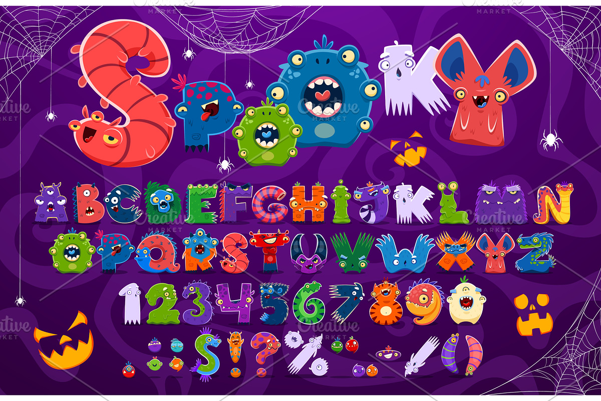Cartoon monster characters, an Animal Illustration by Vector Tradition