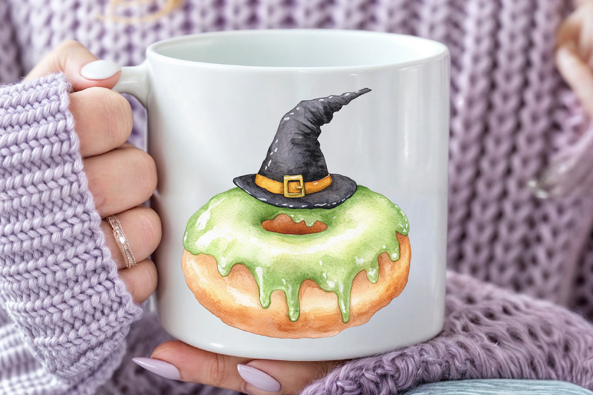 Donut Clipart Halloween Donut, an Illustration by CraftArtStudio (Photo 5 of 6)