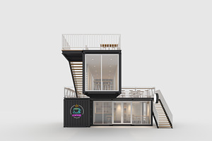 3D Model Container Cafe 8