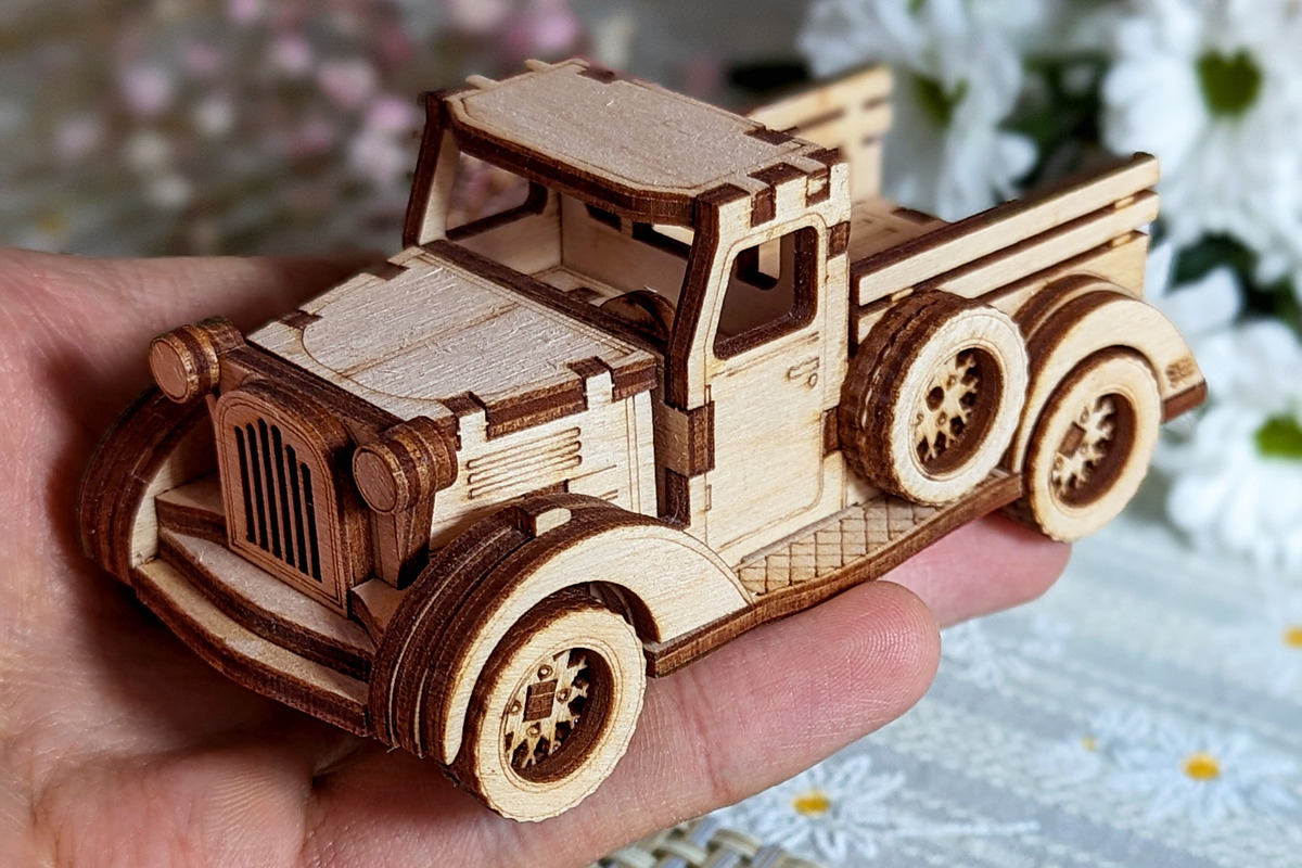 Small Vintage Truck - Laser Cut File, an Object Graphic by VectorPainter (Photo 12 of 21)