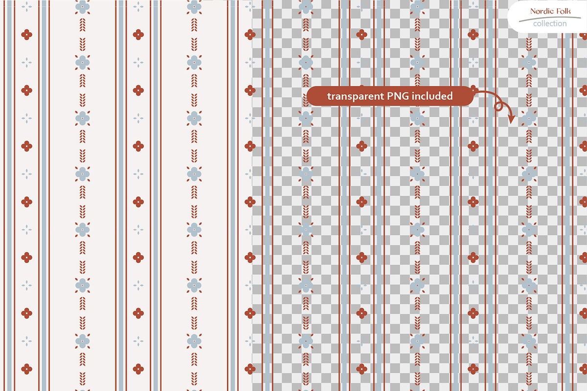 Nordic Folk - Seamless Patterns, a Pattern Graphic by InaCorart (Photo 5 of 11)