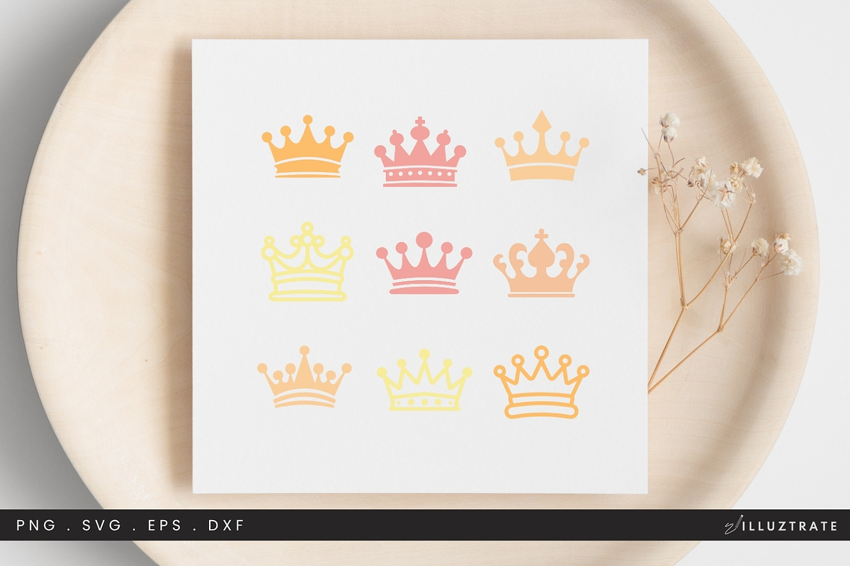 Crown SVG Cut Files Mini Bundle, an Object Illustration by illuztrate