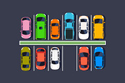 Top view parking lot with colourful, a Transportation Illustration by Yayasya (Thumbnail 2 of 3)