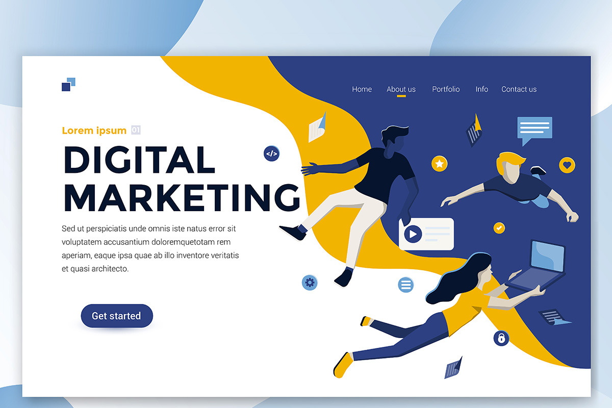 Landing page template on various top, a Food Illustration by Creative Graphics (Photo 2 of 12)