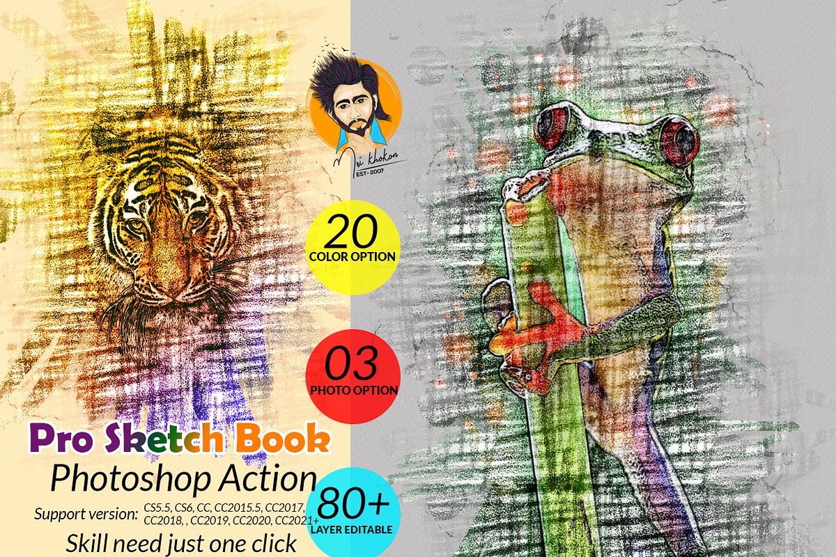 Pro Sketch Book Photoshop Action, an Action Add-On by MRI STUDIO (Photo 1 of 13)