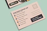 Coffee Shop Postcard Layout, a Stationery Template by MightyDesign (Thumbnail 4 of 8)