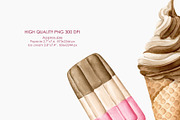 Watercolor Ice cream clipart, a Food Illustration by AquarelleSpace (Thumbnail 5 of 5)