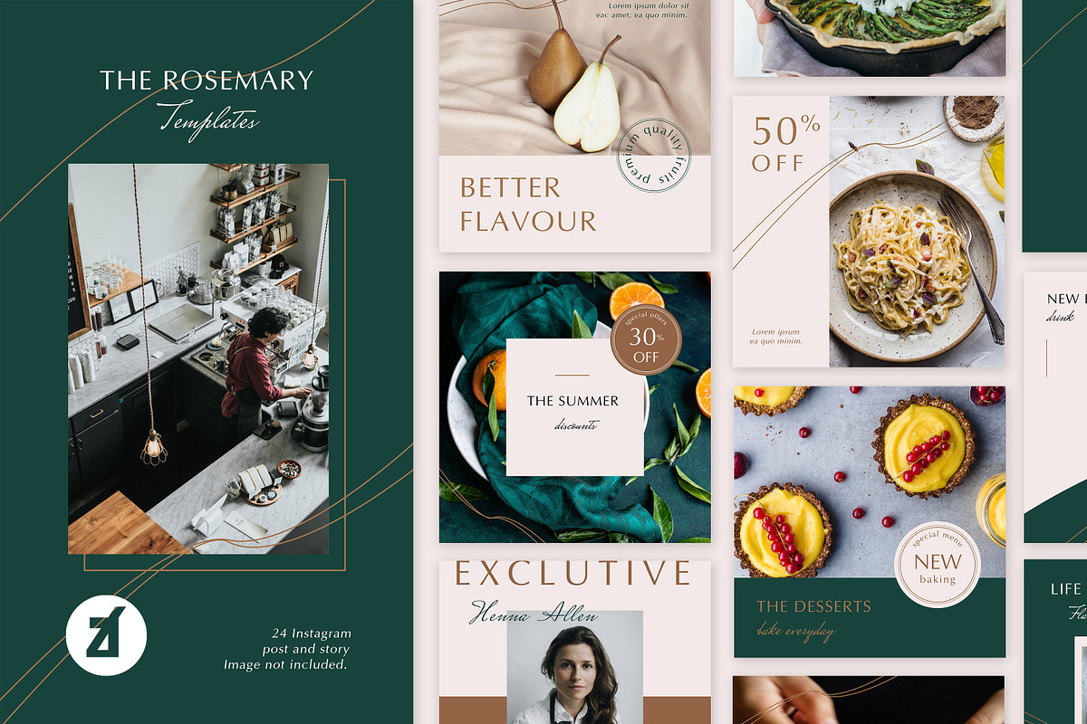 The Rosemary social media template, a Social Media Template by Chanut is industries (Photo 1 of 8)