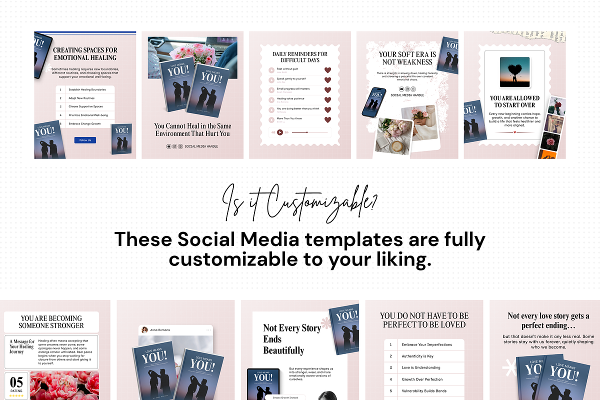 Romance Author Canva Instagram, a Marketing Template by Snapybiz (Photo 6 of 10)