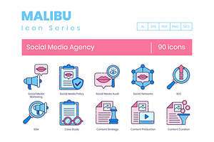 90 Social Media Agency Icons