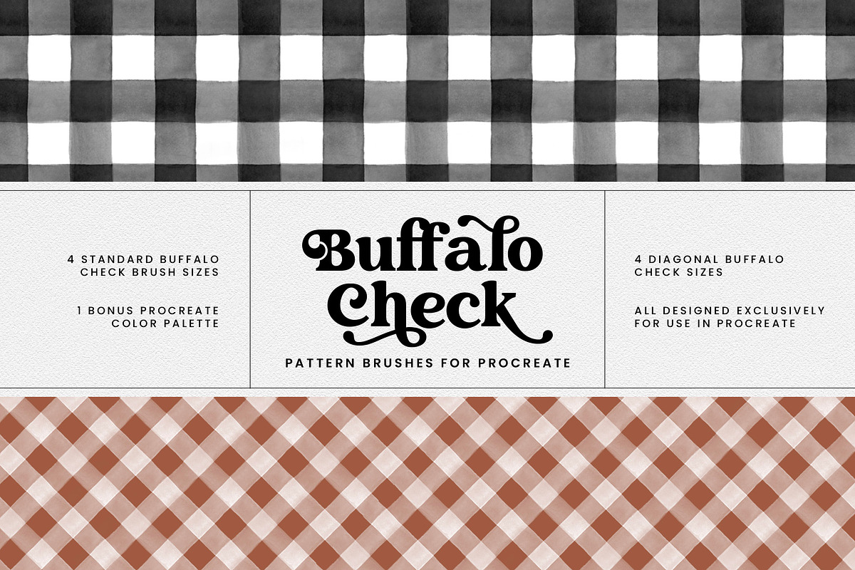 Buffalo Check Procreate Brushes, a Brush Add-On by Summit Avenue (Photo 1 of 6)