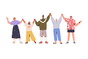 Happy people with raised hands up, a Person Illustration by Good Studio (Thumbnail 7 of 12)