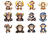 Monkey Clipart, an Illustration by Design Market (Thumbnail 3 of 3)