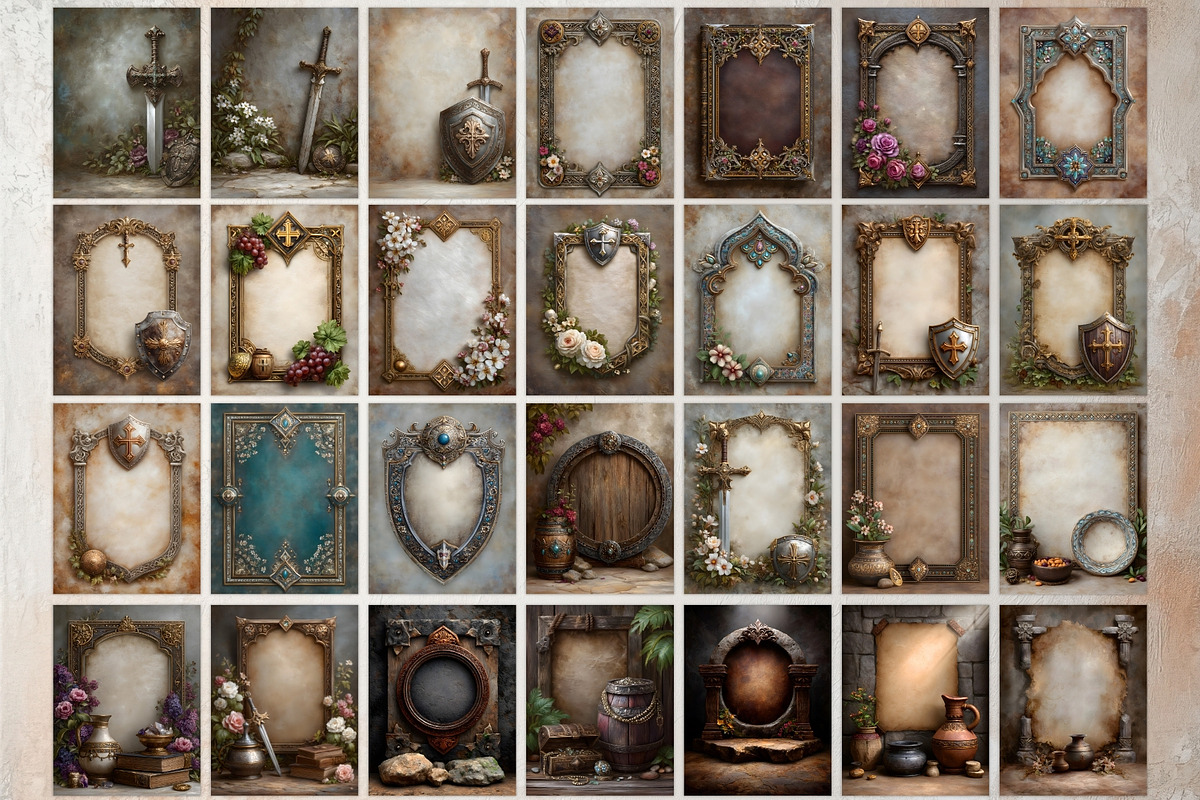 Medieval Fantasy Backgrounds & Frame, a Background Graphic by ThatsDesignArt (Photo 4 of 10)