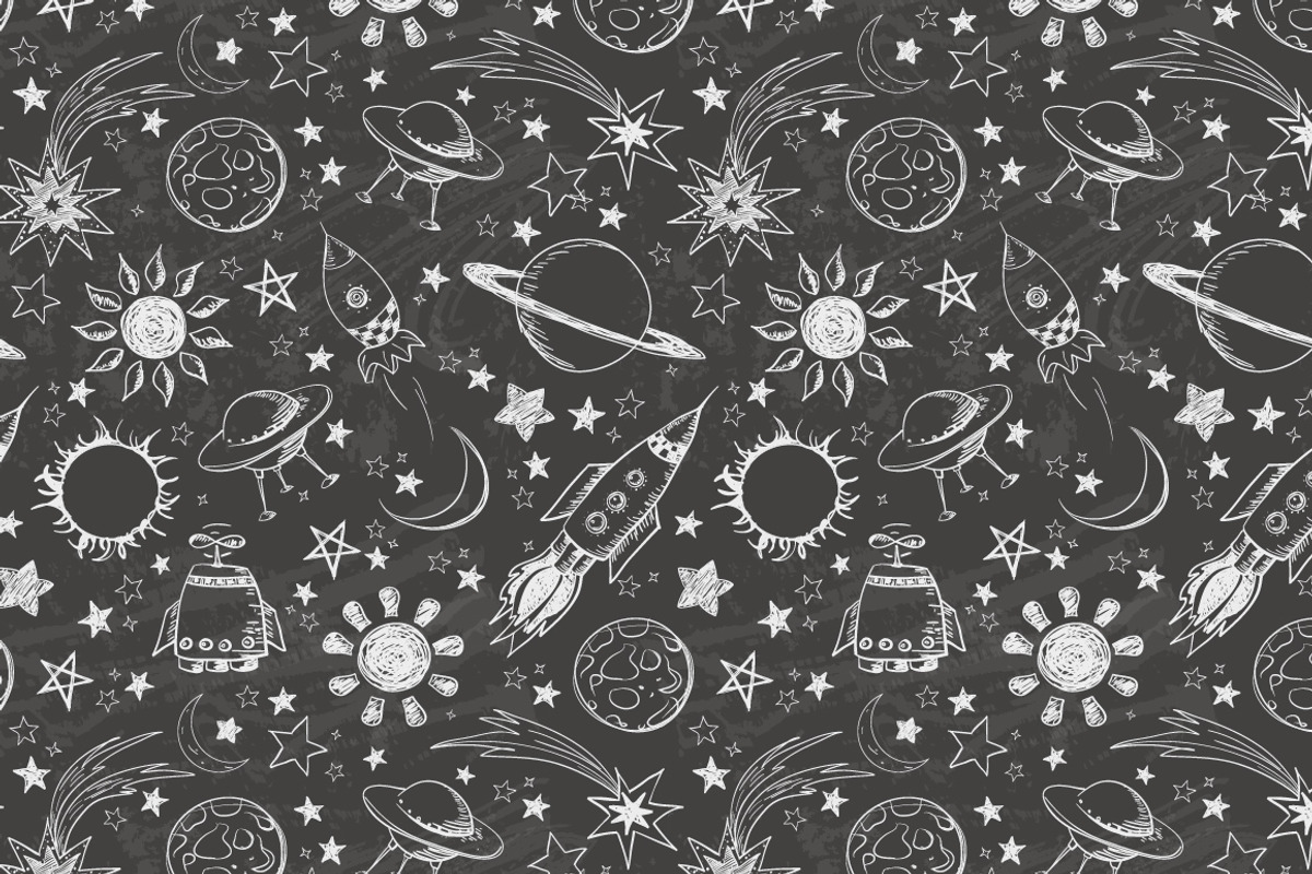 Astronomy and space doodle elements, a Technology Illustration by Elina_Li (Photo 15 of 18)