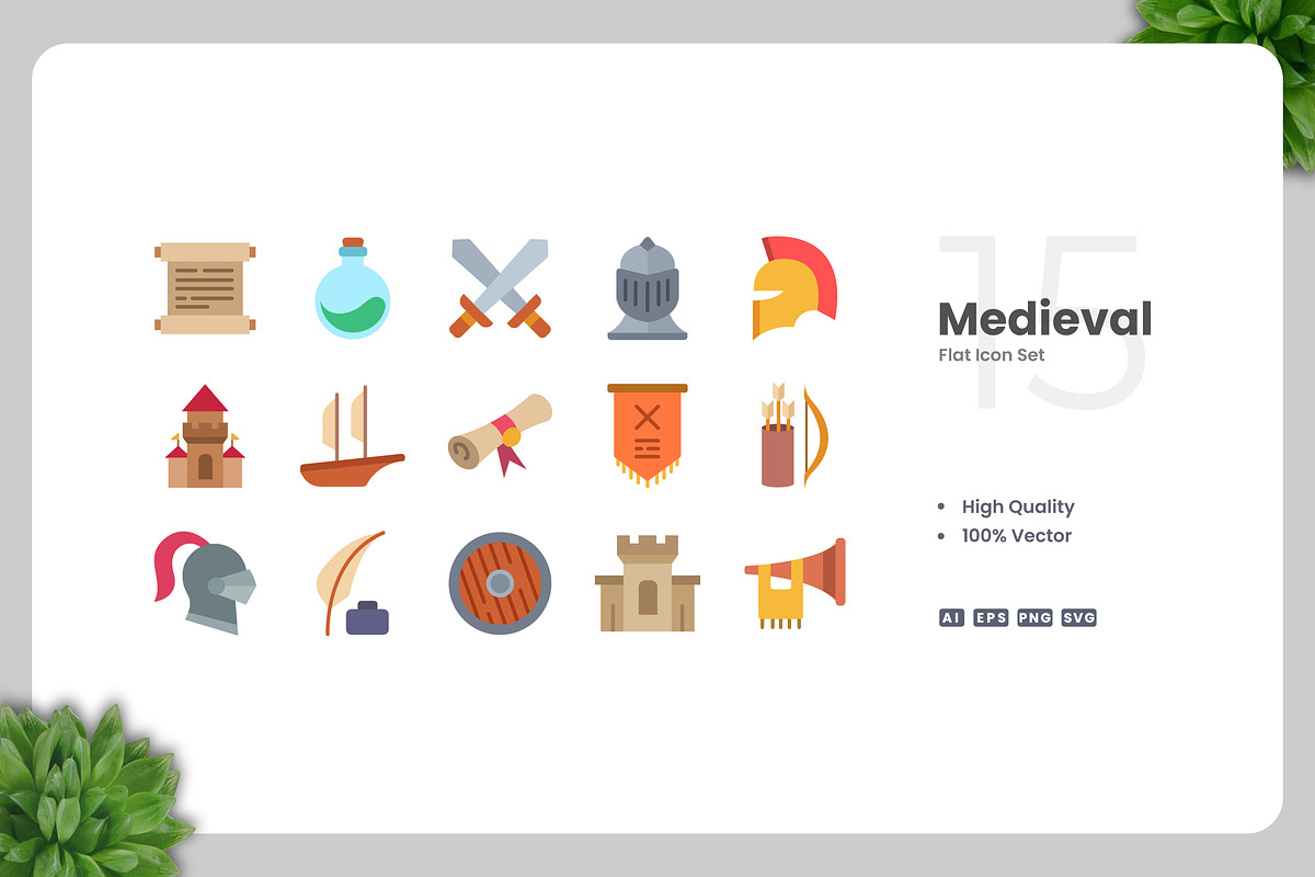 Medieval Flat Icons, an Icon by Upnowgraphic