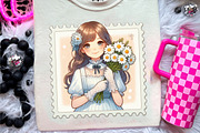 Coquette Summer Postage Stamp, an Illustration by CreationArt (Thumbnail 5 of 9)
