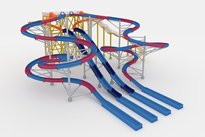 3D Model Waterpark Slide 7