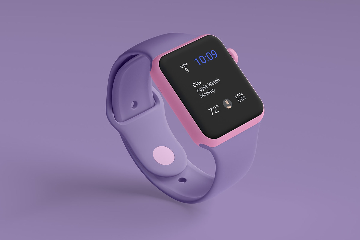 Clay Apple Watch Mockups Pack 01, a Wearable Device Mockup by Mockups by Carlos Viloria (Photo 11 of 25)