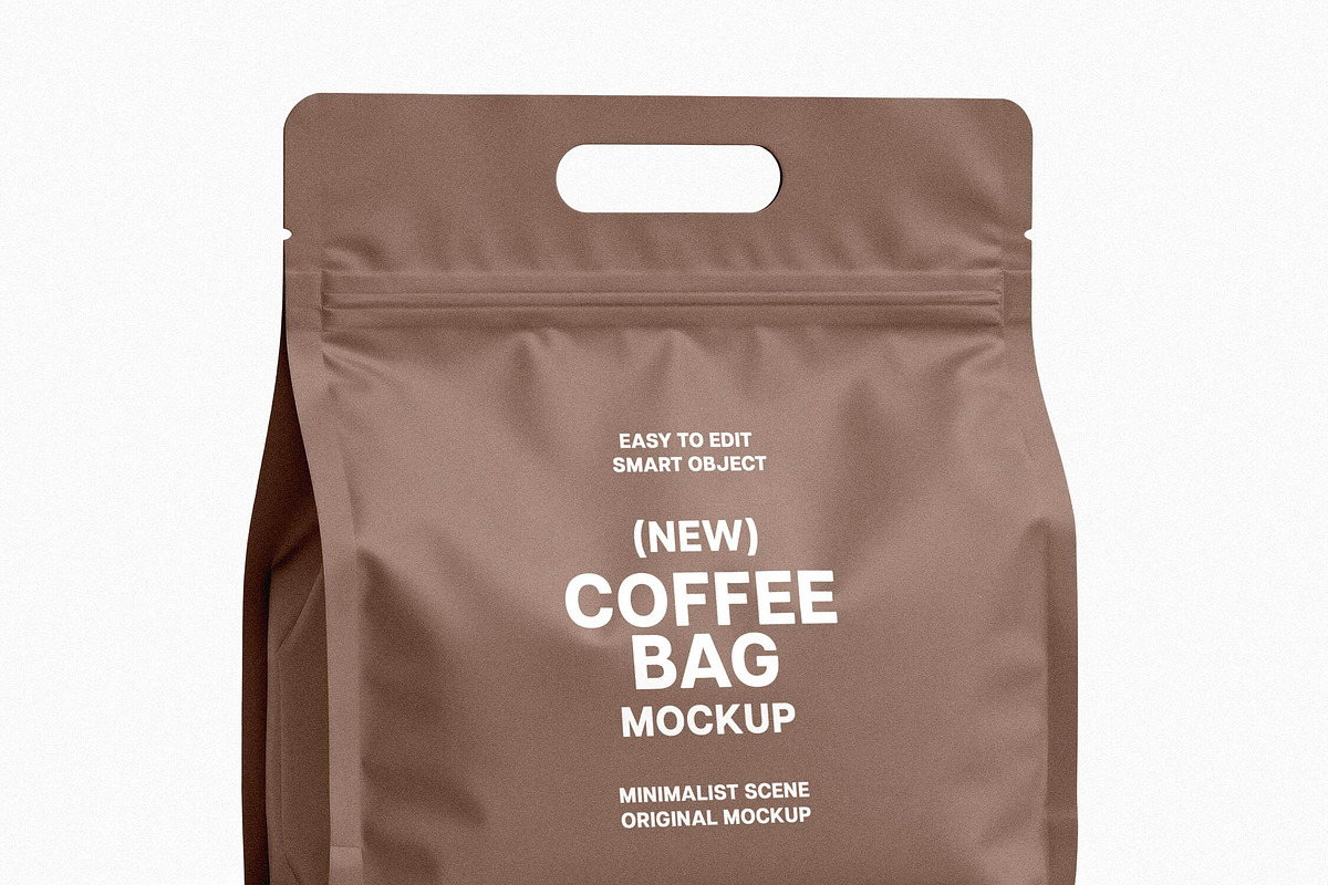 Coffee Pouch Mockup with Handle, a Packaging Mockup by Design Squad (Photo 3 of 4)