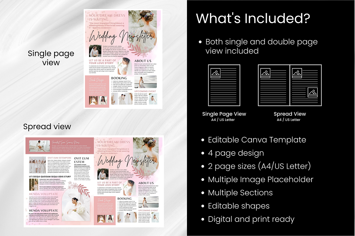 Elegant Wedding Newsletter Template preview 6